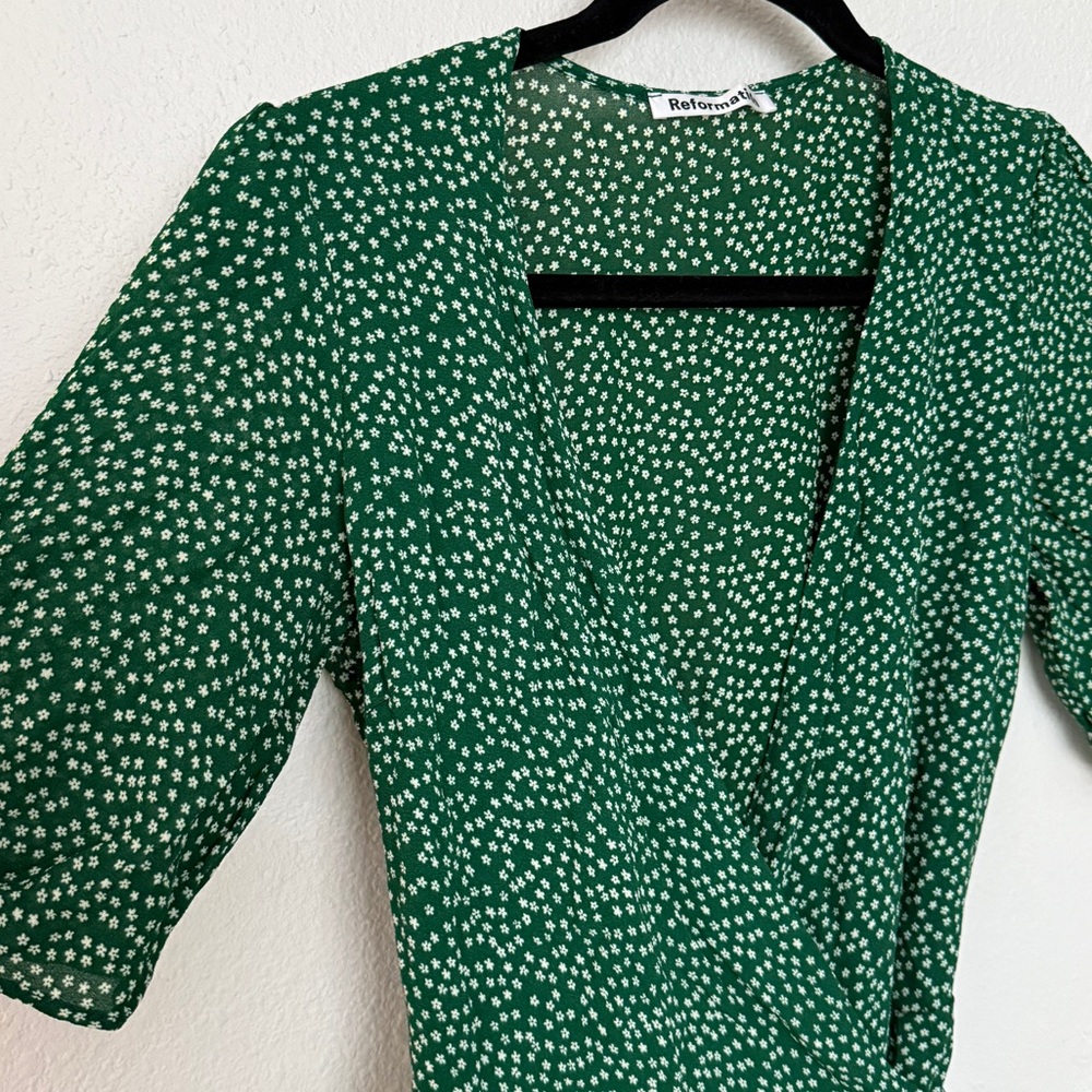 Reformation Sammy Floral Wrap Dress in Wyoming Print - Picture 7 of 11